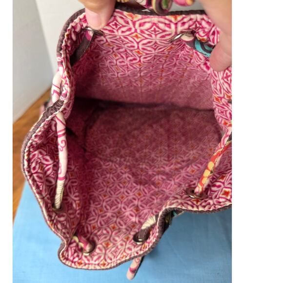 Very Bradley Drawstring Backpack Mod Floral Pink - Picture 3 of 5
